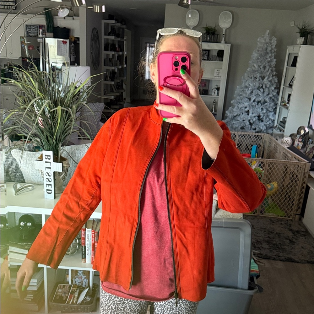 Reversible Black Jacket With Orange Lining - image 5